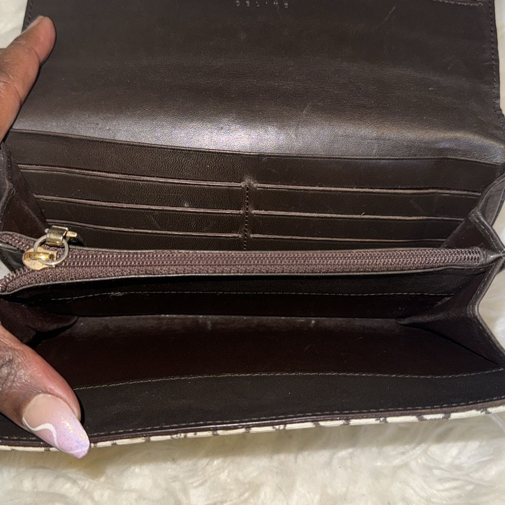 Vintage CELINE Monogram Jacquard Long Wallet Brown GUC - Picture 6 of 14